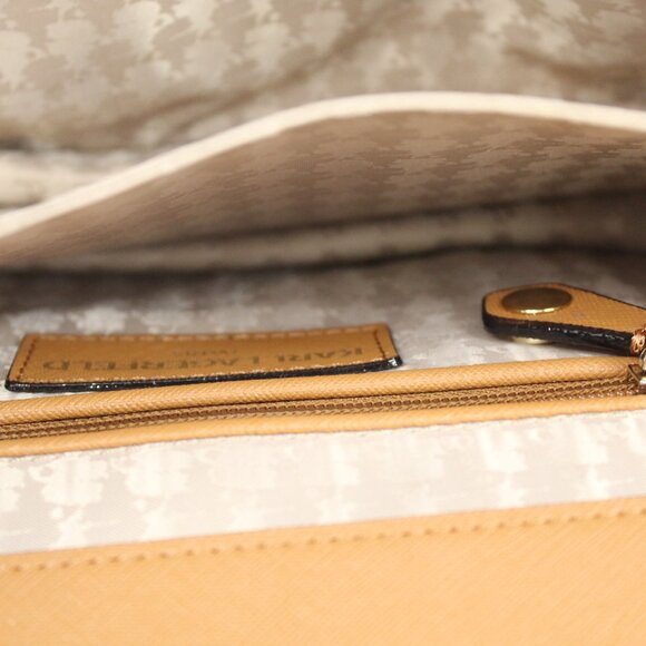 Karl Lagerfeld Paris Floral Embroidered Chain Link Crossbody Shoulder Bag - VGUC - Picture 11 of 14